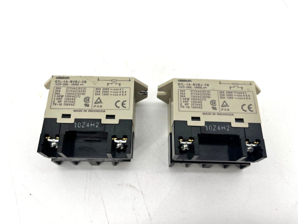 Lot of 2 New Omron G7L-1A-BUBJ-CB DC12 Power Relays 12VDC Coil