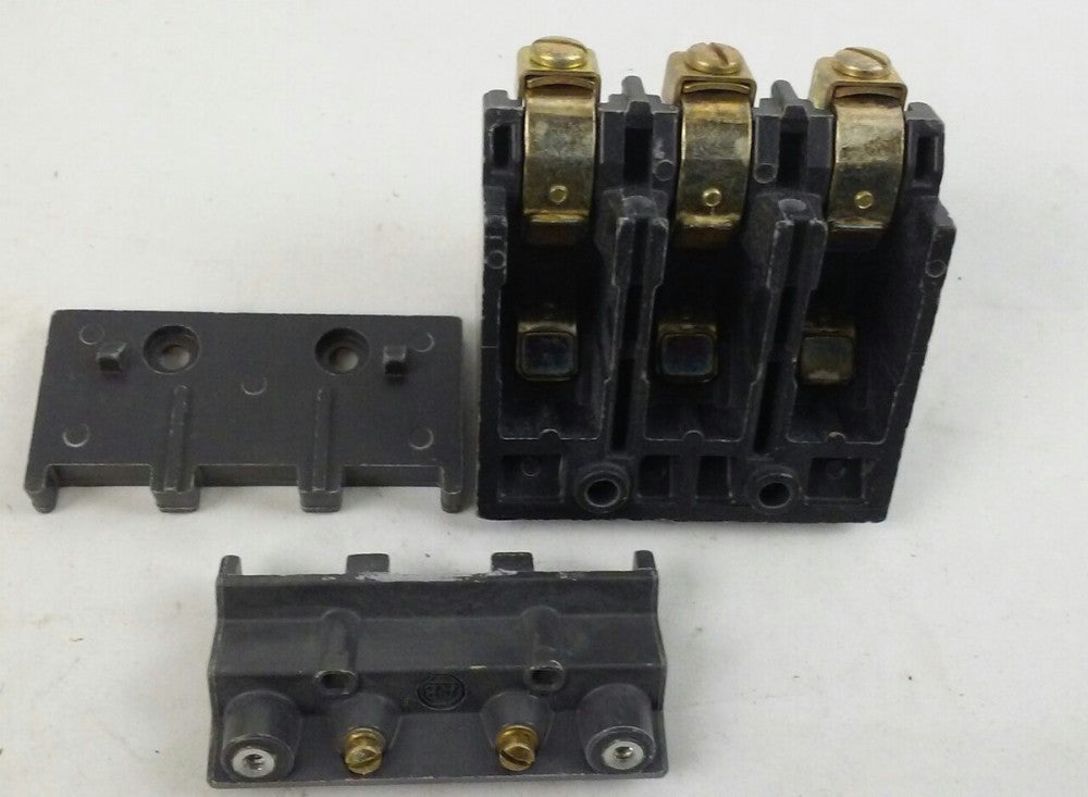 ALLEN BRADLEY X-355028 STATIONARY CONTACT BLOCK ASSEMBLY SIZE 1, 3 POLE 