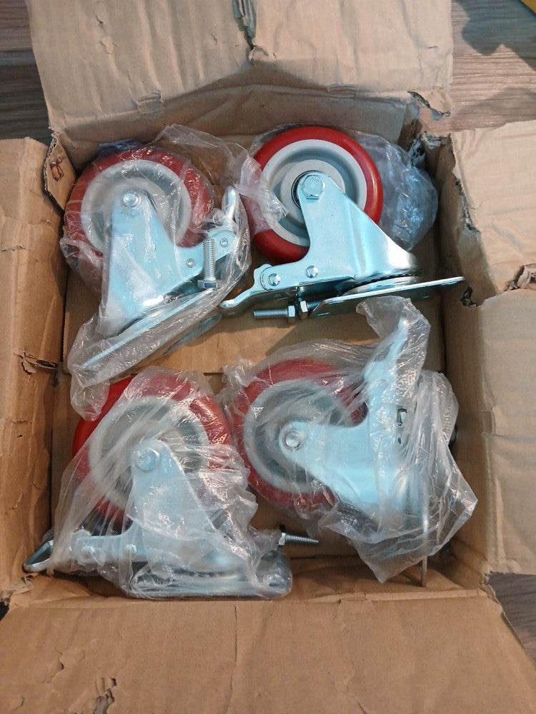 Findmall 4 × 4" Heavy Duty Caster Set Wheels All Swivel & Brake Casters New