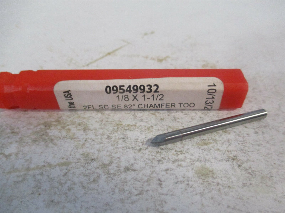 (921250082C4) 1/8" x 1/8" x 1-1/2" OAL 82° 2Fl RH Solid Carbide Chamfer Mill 