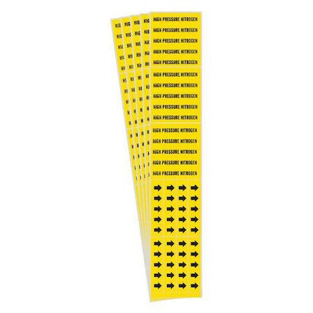 Brady 7140-3C-Pk Pipe Marker,High Pressure Nitrogen,Pk5, 7140-3C-Pk