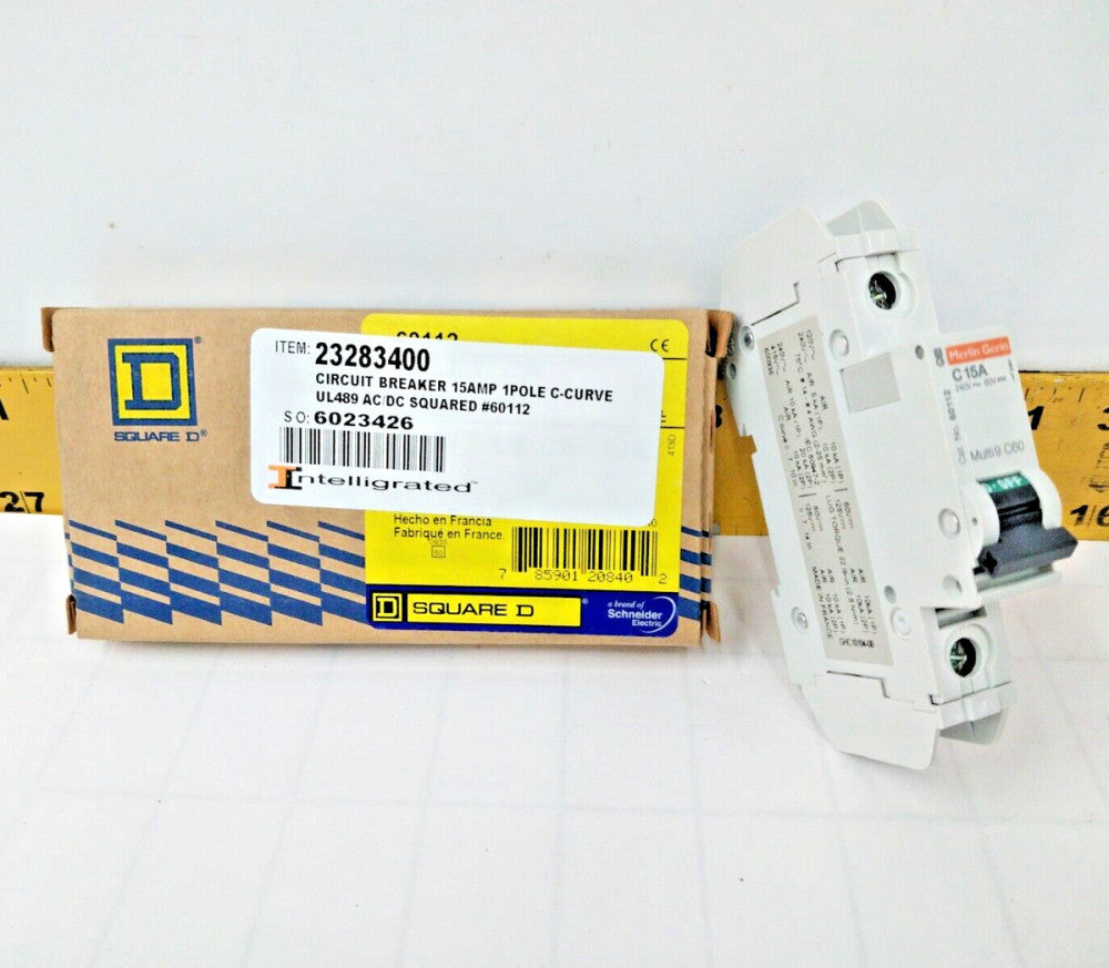 New Square D 15 Amp Miniature Circuit Breaker 120/240 VAC Single Pole  60112
