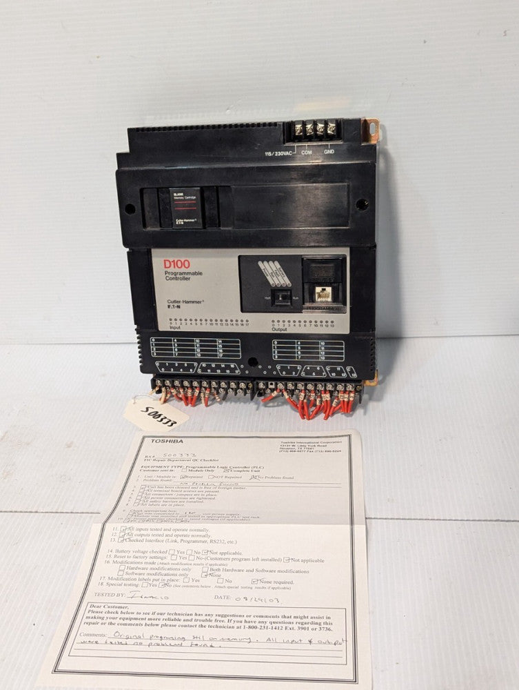 Eaton Cutler Hammer D100CRA28 D100 Programmable Controller 28-I/O PLC Module
