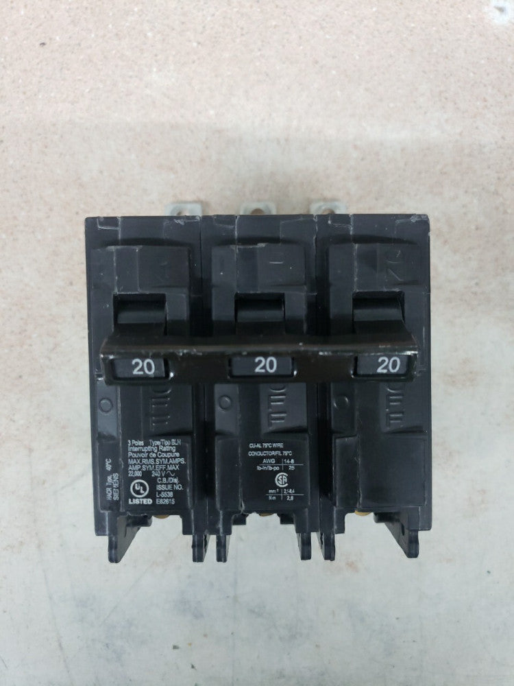 1 New Take Out! Siemens B320H 20 Amp 3 Pole 240v Circuit Breaker