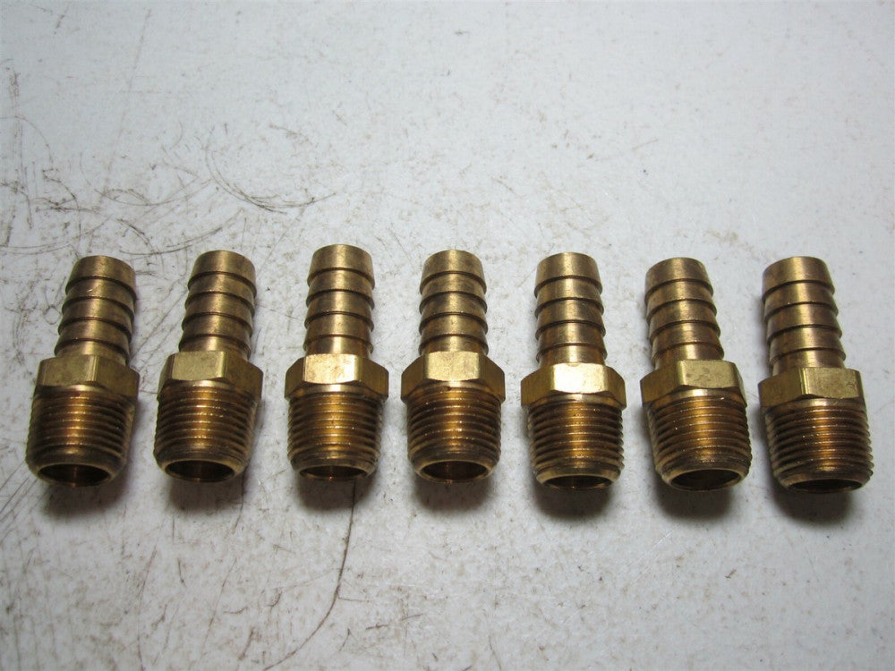 Coilhose Pneumatics (B0806) 1/2" ID x 3/8" MPT Brass Hose Barb - Pack of 7