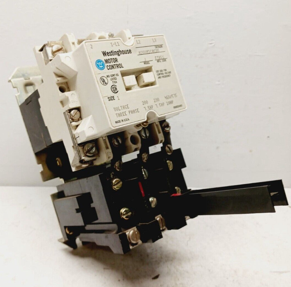 WESTINGHOUSE A200M1CACD5 SIZE 1 MOTOR CONTROL STARTER 3 PHASE 10HP 460/575 VAC