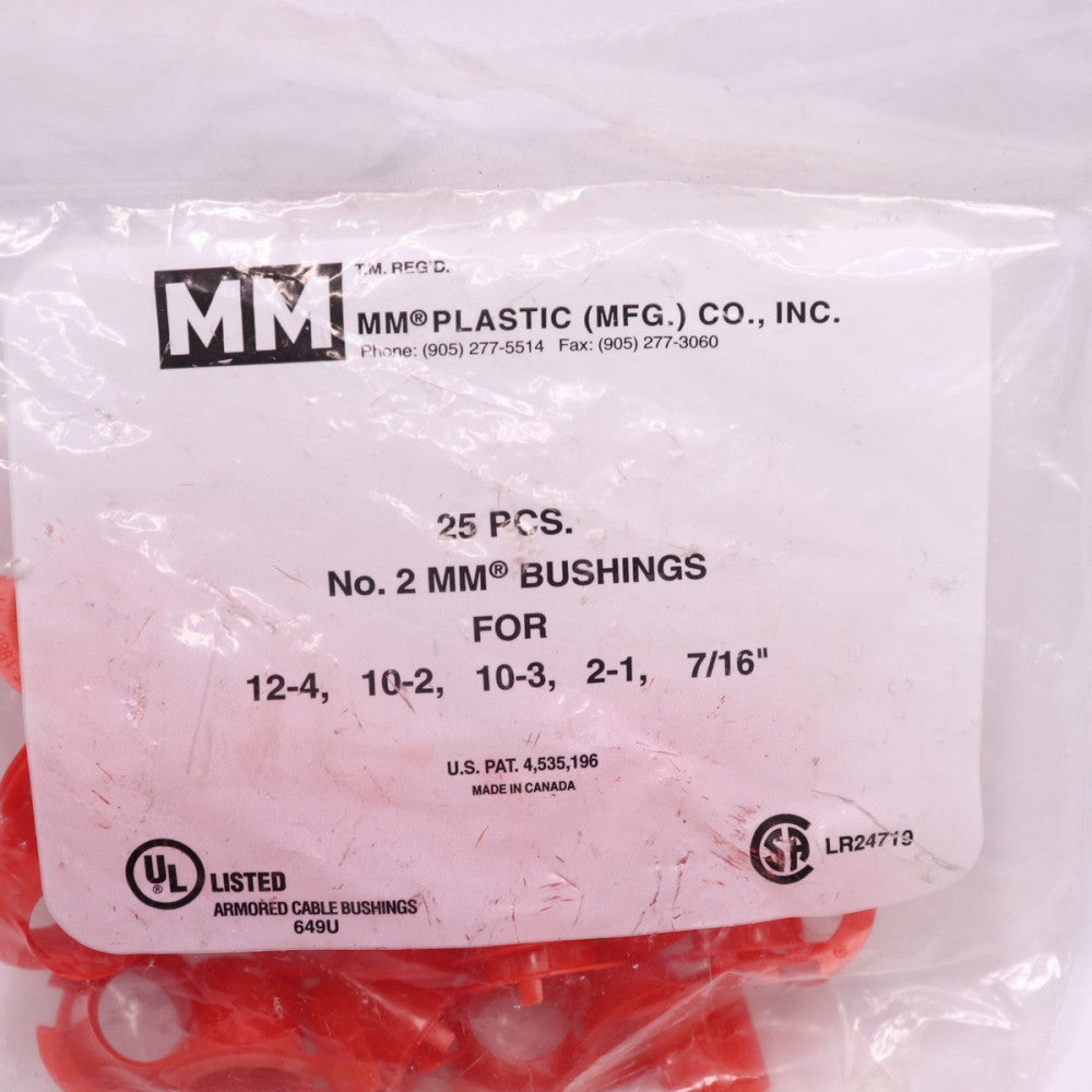 (25-Pk) MM Plastics Armored Cable Bushings