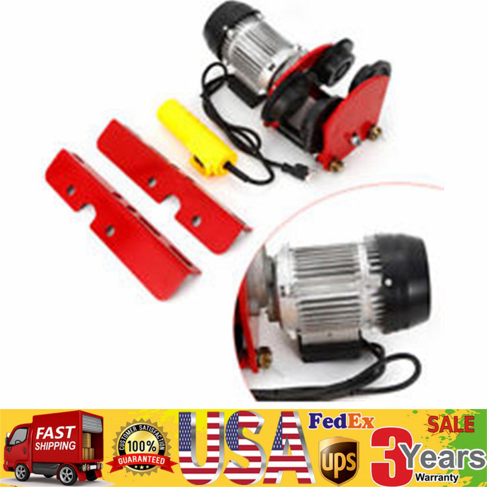 Electric Push Beam Track Roller Trolley Heavy Winch Crane I-beam Links 1Ton 110V