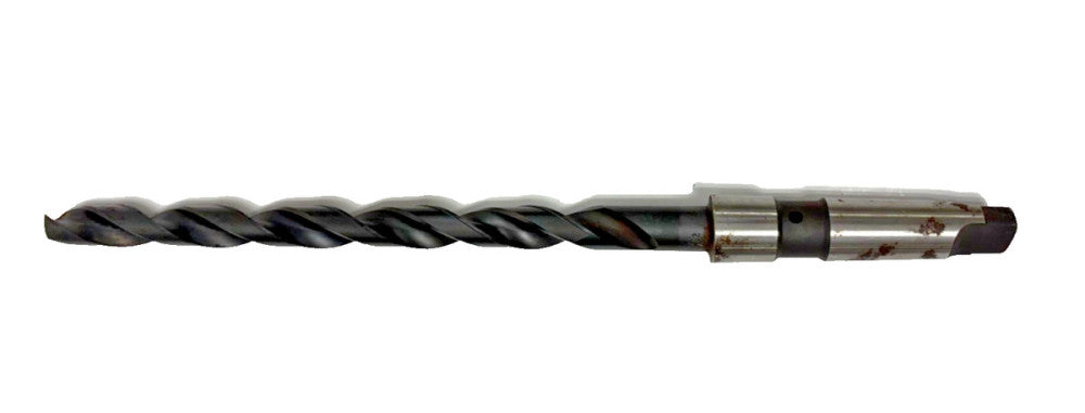 GEORGE WHALLEY #3 MORSE TAPER SHANK DRILL BIT, SPIRAL 2 FLUTE, OAL 13-3/4"