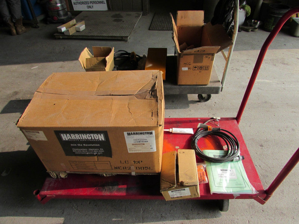 NEW! HARRINGTON NER2005L, 1/2 TON CHAIN HOIST, 40 ft.,460V, W/CHAIN BASKET KIT! 