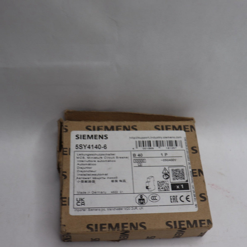 Siemens Miniature Circuit Breaker 230/400V 10kA 1-Pole 40A 5SY4140-6