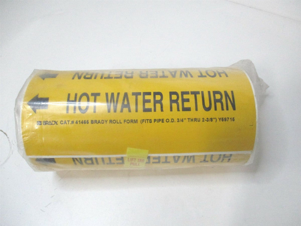 Brady (41465) 8" x 8" Legend Hot Water Return Pipe Marker 
