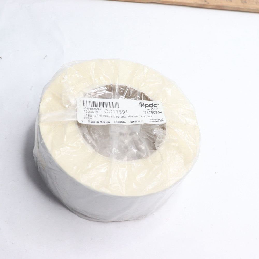 PDC Label Dir Therm White 3" C (G) 2 x 2-3/16" 1200/Rl CC11891