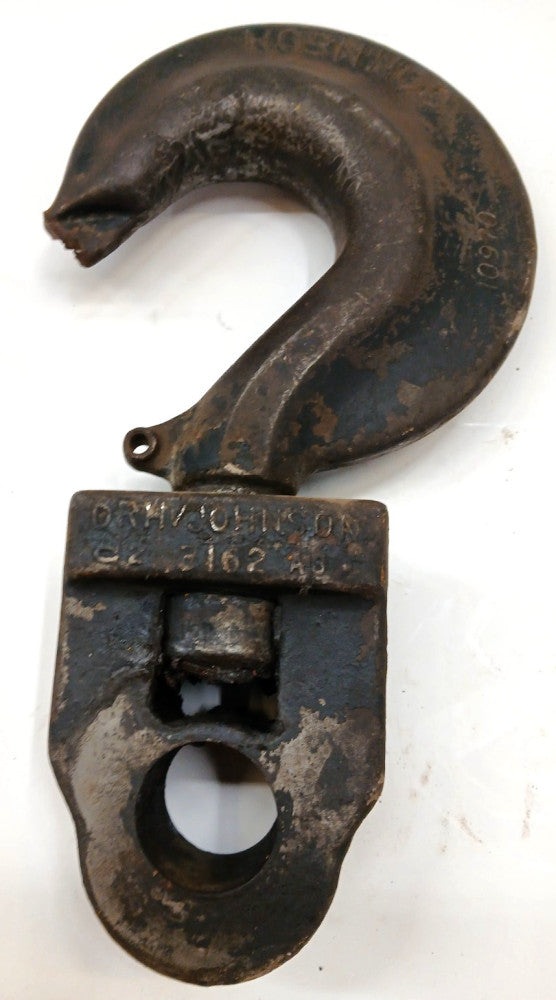 DRH JOHNSON I0970 SNATCH BLOCK HOOK C2 3162 A3 OAL 12" HOOK LENGTH 7"