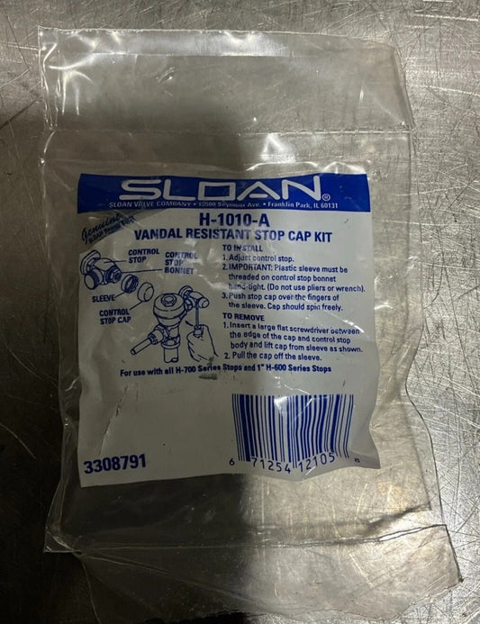 1 - Sloan H-1010-A Vandal Resistant Stop Cap Kit 3308791 H-700 NOS Surplus