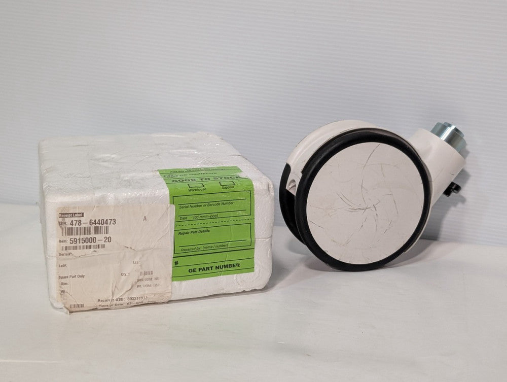 5915000-20 Rev 3 Spare 6" Central Locking White Caster for Hospital Bed, Medical