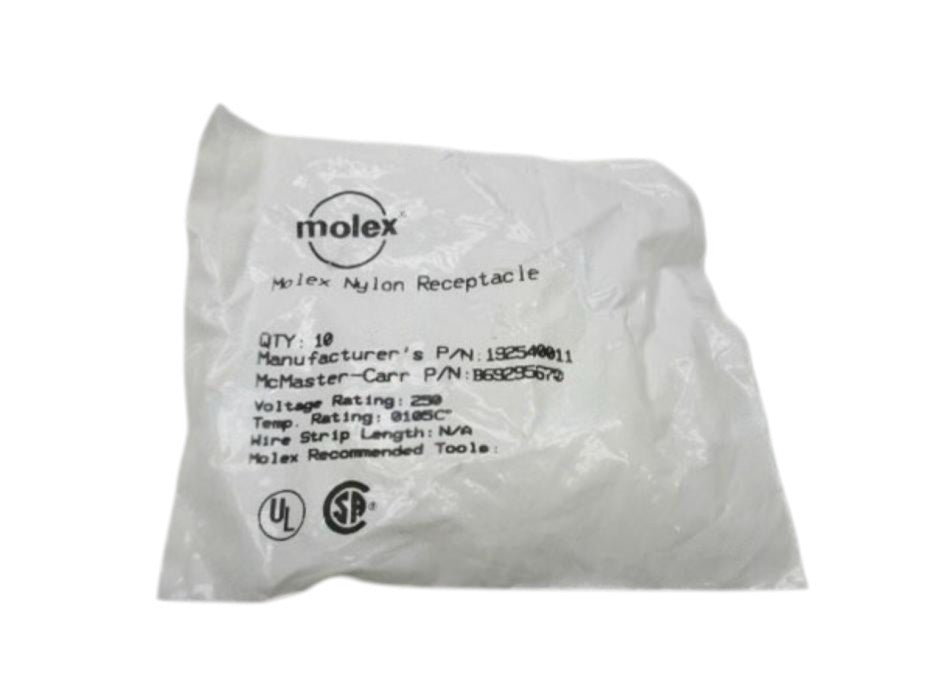 MOLEX 192540011 NYLON RECEPTACLE (PKG OF 10) NSMP