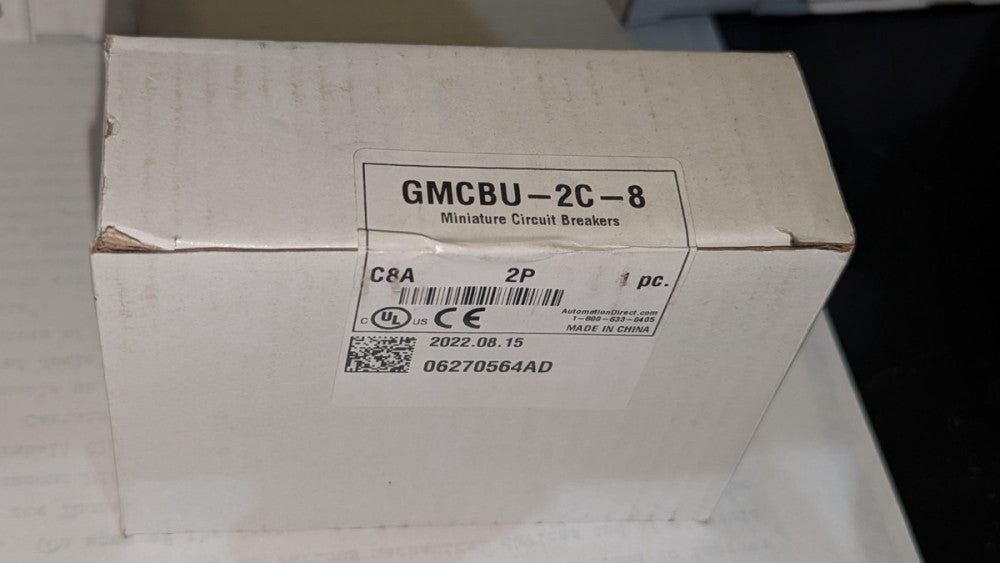(1) Automation Direct 2 Pole 8A Miniature Circuit Breaker GMCBU-2C-8 NIB