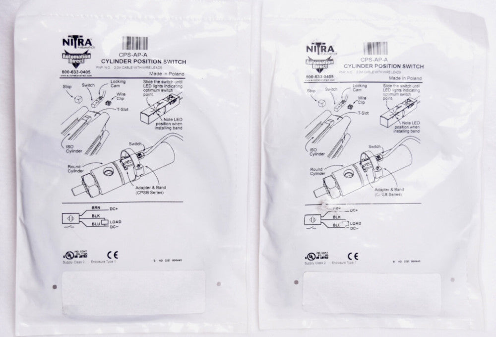 2 Count Automation Direct Nitra Cylinder Position Switches CPS-AP-A