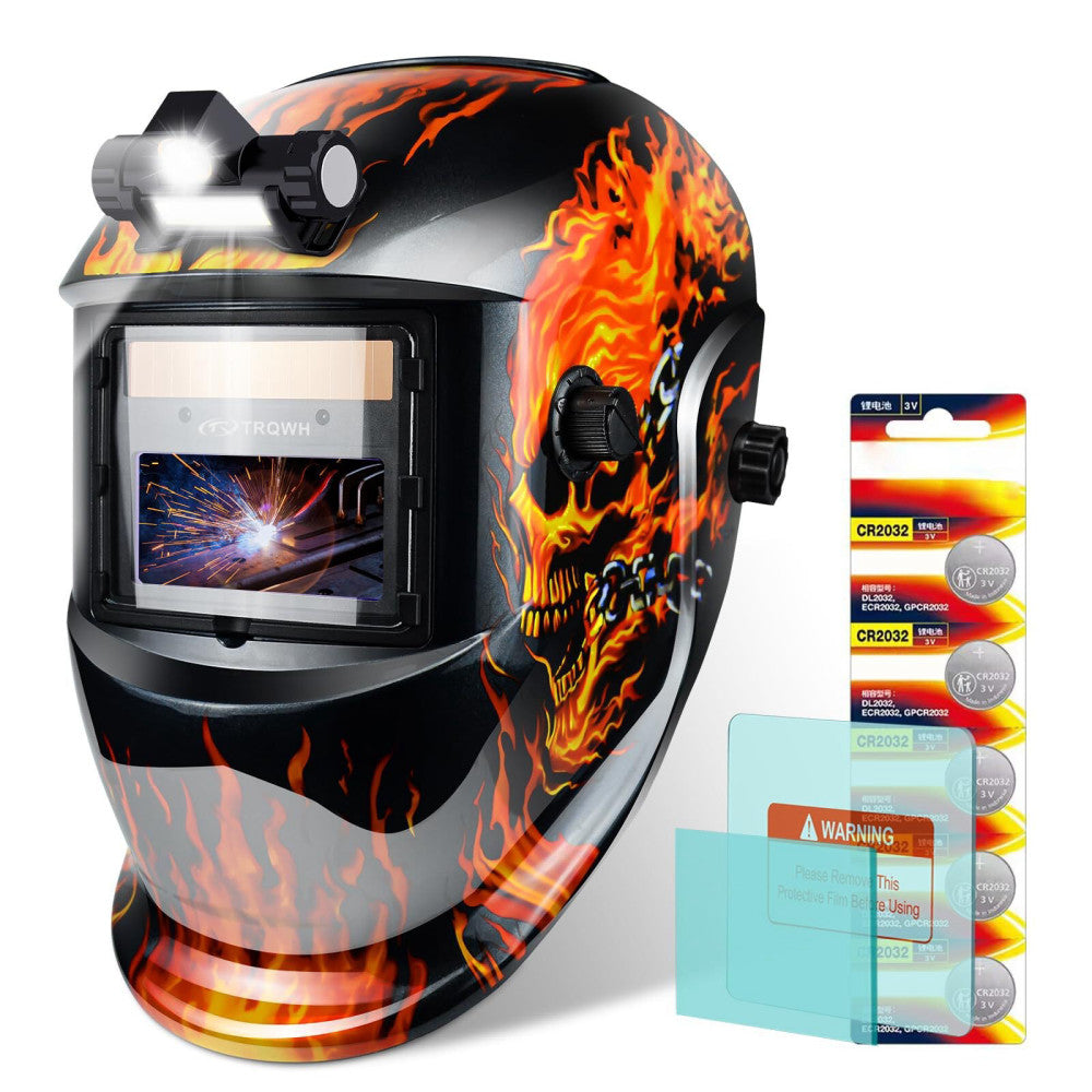TRQWH Solar Auto Darkening Welding Helmet, True Color View for TIG MIG ARC
