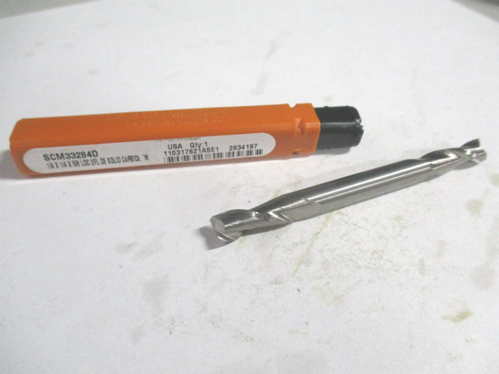 (E599924311) 1/4" x 5/8" x 1/4" x 3" OAL Solid Carbide 2 Flute Square End Mill 
