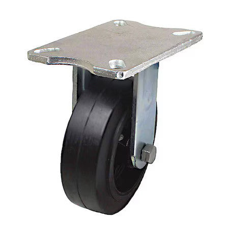 Zoro Select P25s-Ry060r-16 Plate Caster,500 Lb. Load,Black Wheel