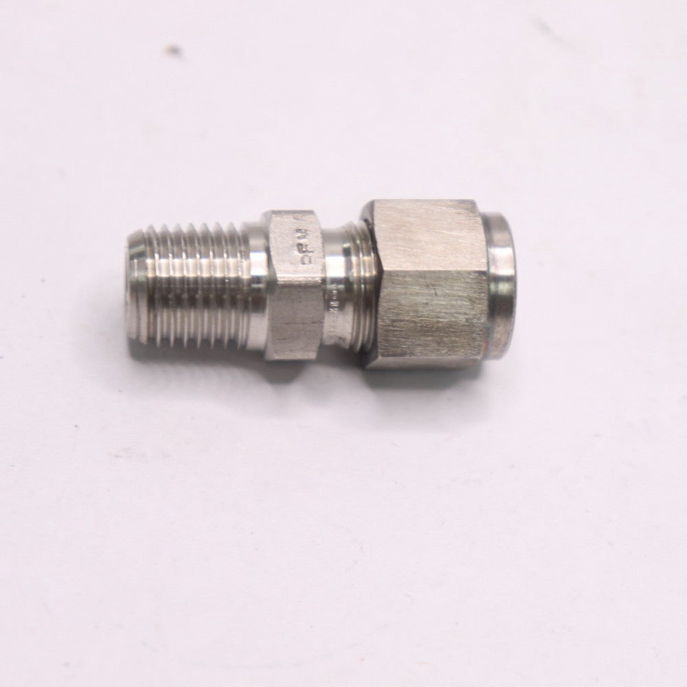 Compression Tube Male Connector Stainless Steel 3/8" Tube OD x 1/4" Thread