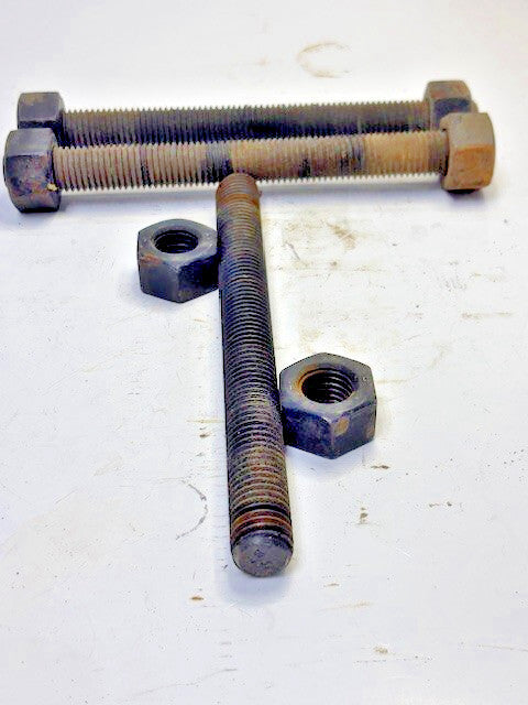3/4"-10 x 8" FULLY THREADED STUDS WITH 2 HEX NUTS (LOT OF 3)