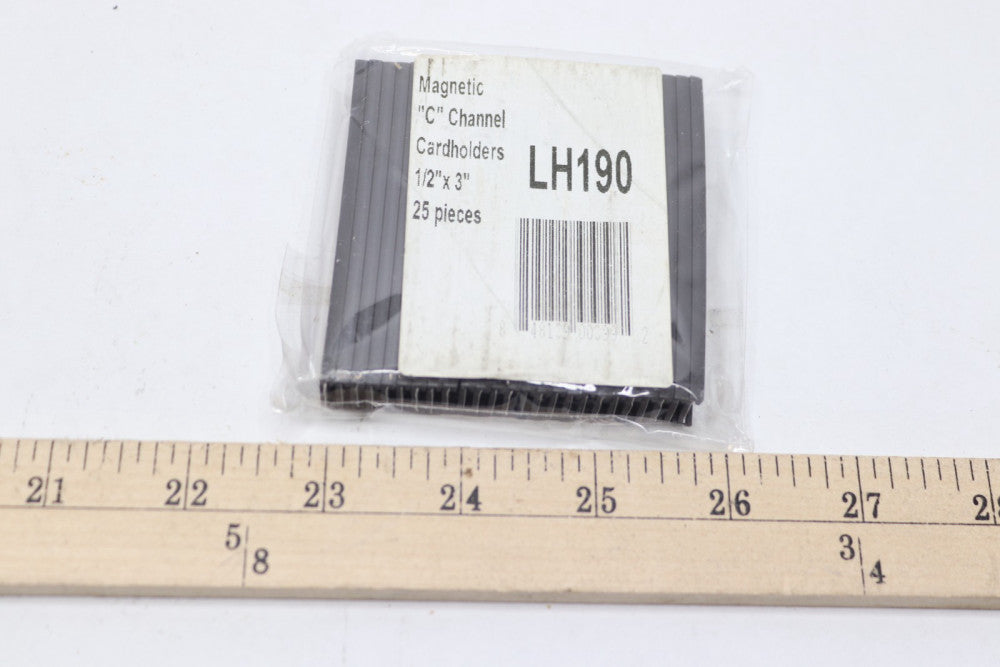(25-Pk) Staples "C" Channel Card Holder White/Black 0.5" x 3" LH190