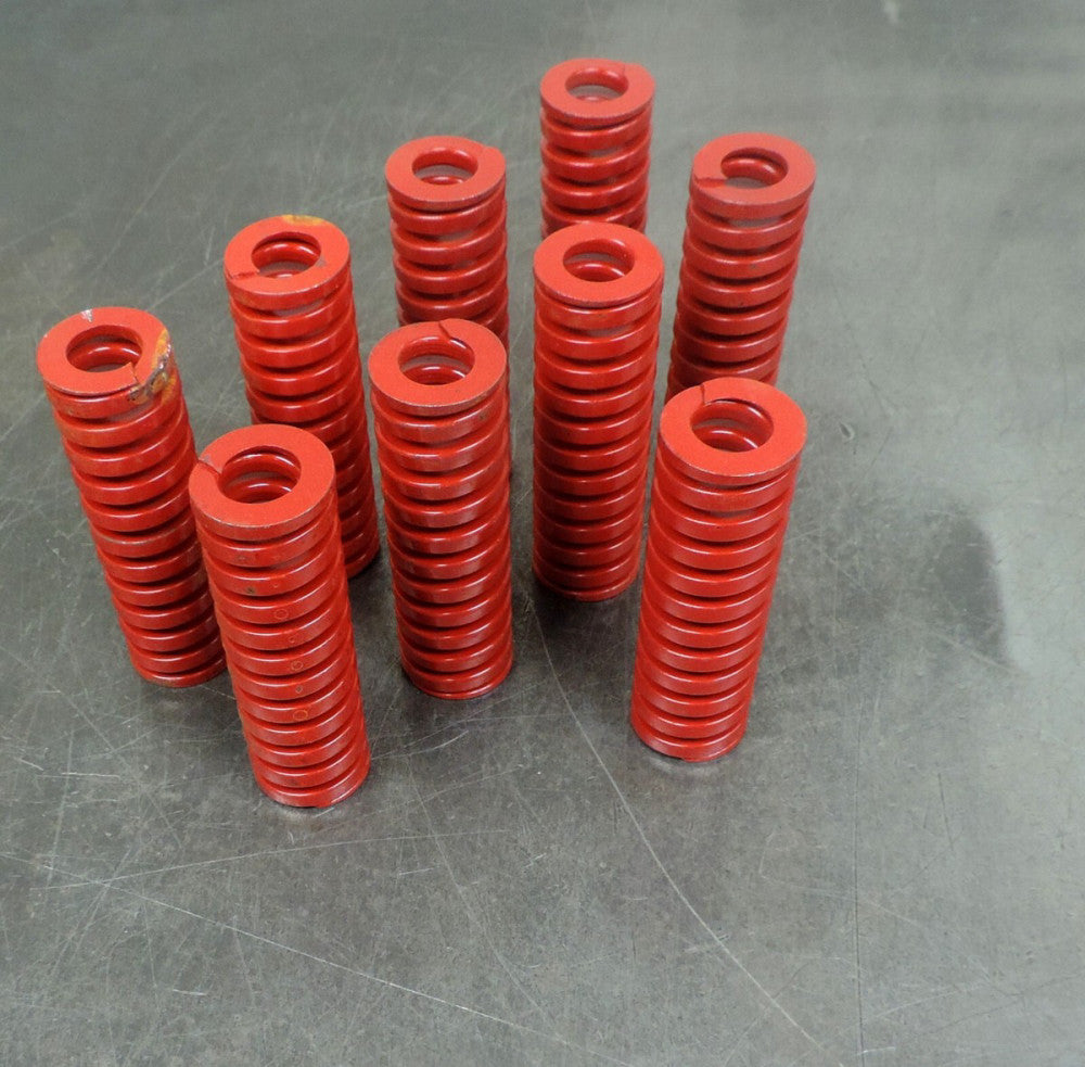 Danly Red Die Spring 4" L x 1-1/8" Lot of (9) Nine Springs