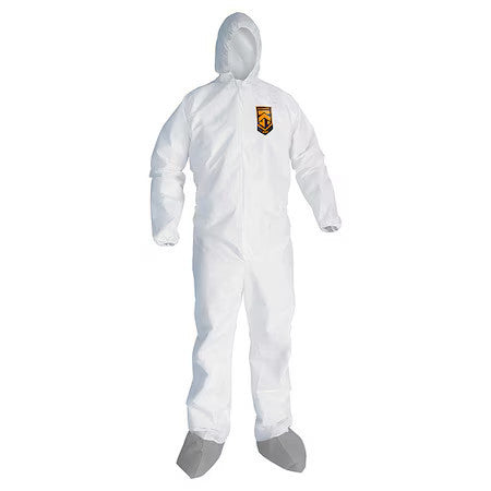 Kleenguard 48976 Disposable Coverall, Hooded, 3Xl, Fabric, Zipper, Elastic