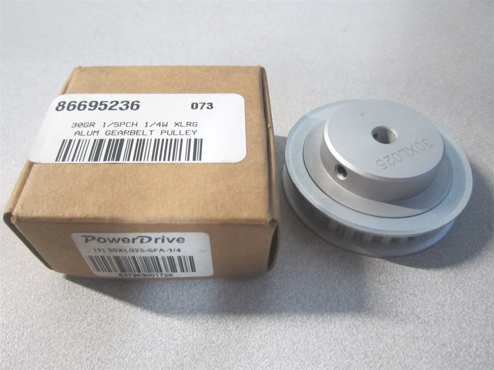 (30XL025-6FA-1/4) 1/4" x 1.89" 30 Tooth Hub & Flange Timing Belt Pulley 