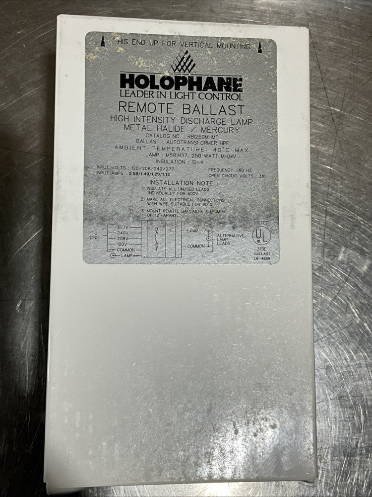 HOLOPHANE RBI400MHMT REMOTE OUTDOOR METAL HALIDE BALLAST Nos Surplus