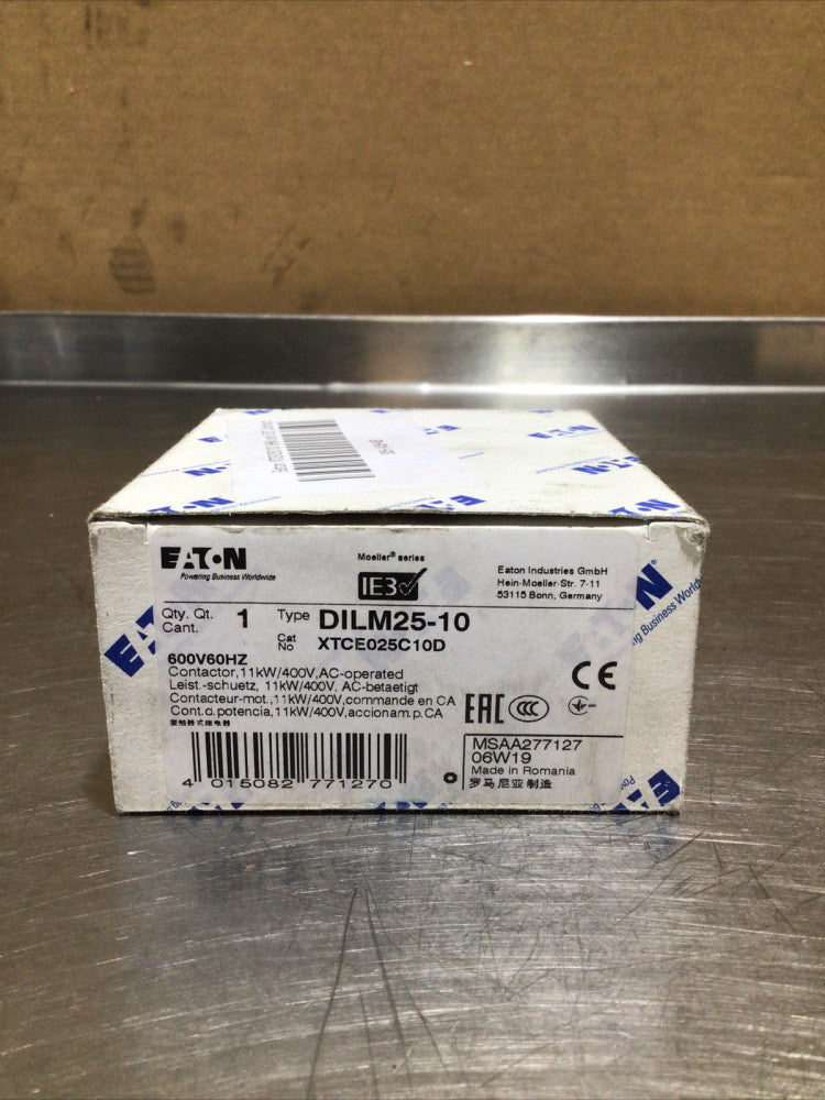 Eaton DILM25-10 XTCE025C10D Moeller NEMA and IEC Contactor, NOS Surplus
