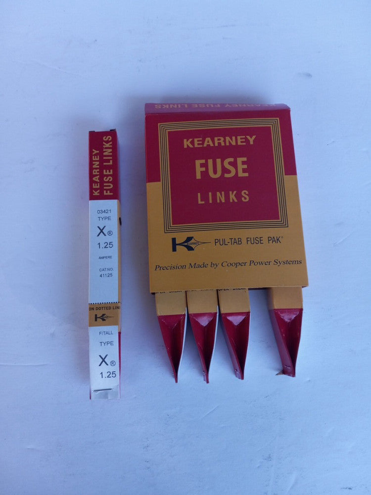 NEW LOT OF 5 KEARNEY FUSE LINKS 03421 FITALL TYPE X 1.25