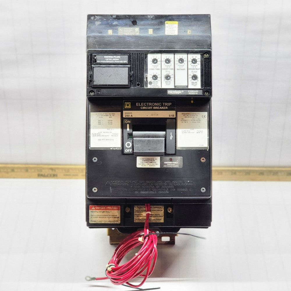 SQUARE D 100 AMP I-LINE LSIG GFI CIRCUIT BREAKER 600 VAC 3P LX36100G W/ ARP040