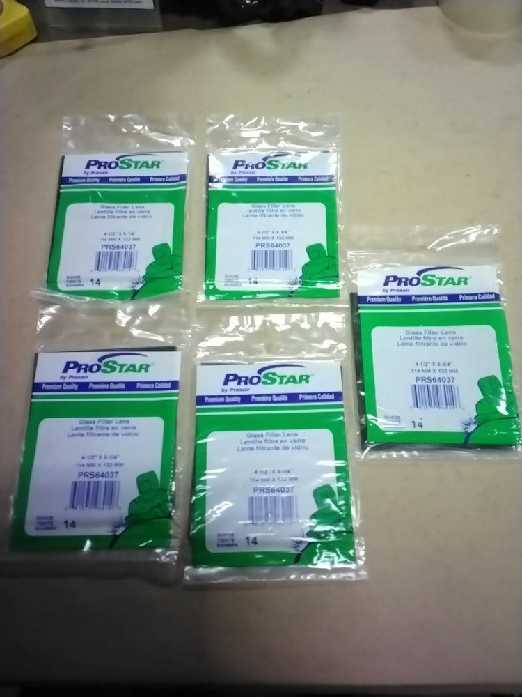 ProStar PRS64037 4-1/2" x 5-1/4" Shade 14 Glass Filter Lens LOT Of 5