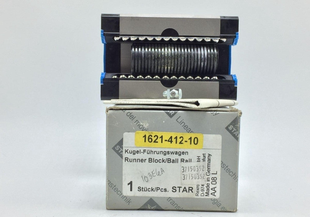 NEW REXROTH / STAR 1621-412-10 NEW RUNNER BLOCK BALL RAIL SIZE 45 