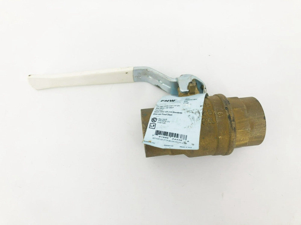 New FNW FNWX416H 1-1/4" Brass Two-Piece Full Port Ball Valve 600WOG 150 WSP