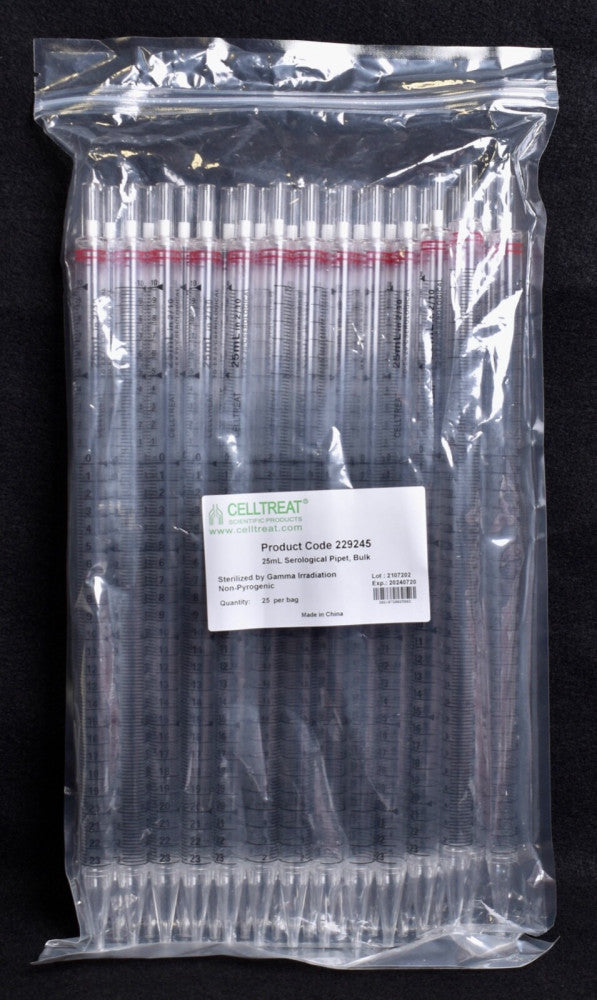 25 Count Celltreat Serological Pipets 25ml  229245  FACTORY SEALED