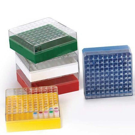 Globe Scientific 3050Y Cryogenic Vial Storage Box,Yellow,Pk5
