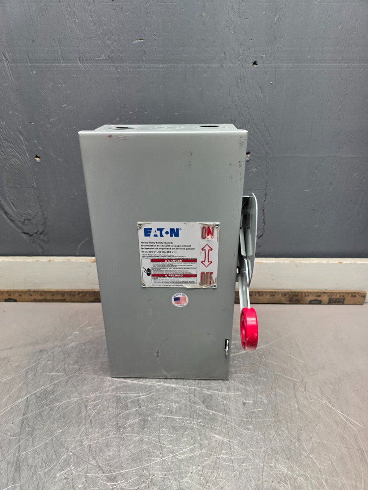 EATON DH362UGK, HEAVY DUTY SAFETY SWITCH,3P /60A /600VAC/250VDC,USED! MAKE OFFER