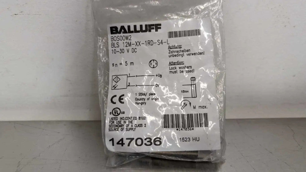 Balluff BLS 12M-XX-1RD-S4-L Through-beam Sensor BOS00W2 5m 10-30VDC