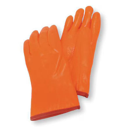 Condor 4Nmu4 Hi-Vis Cold Protection Gloves, Pvc Palm, Foam/Jersey Lining,