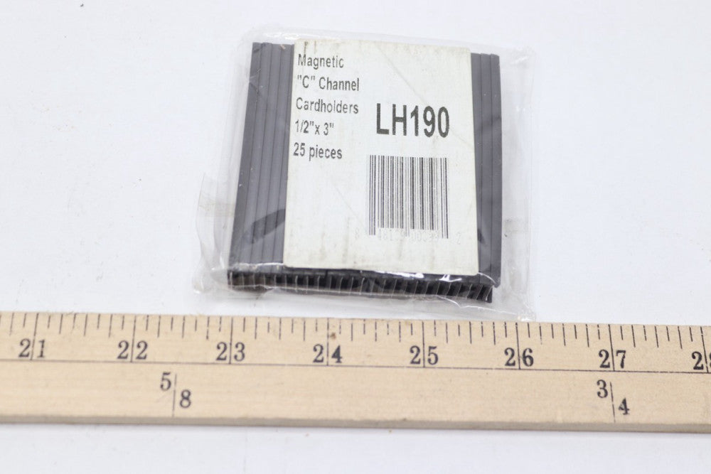 (25-Pk) Staples "C" Channel Card Holder White/Black 0.5" x 3" LH190