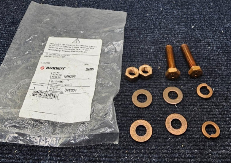 (QTY 4) Burndy TMH269 Durium Silicon Bronze Tongue Mounting Hardware