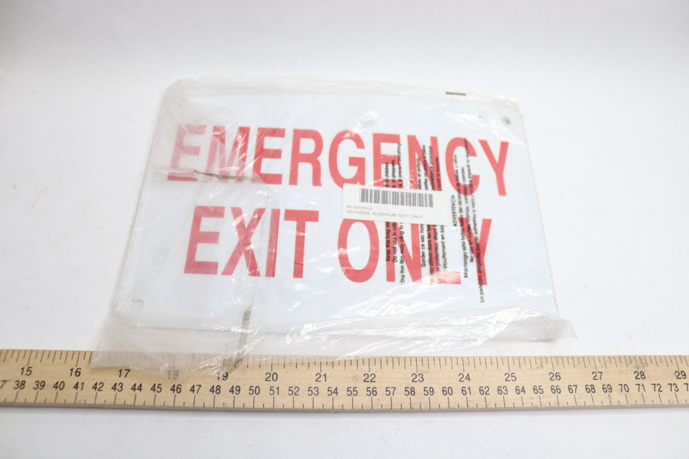 Supply360 Workplace "Emergency Exit Only" Sign Aluminum White/Red 7" x 10" 