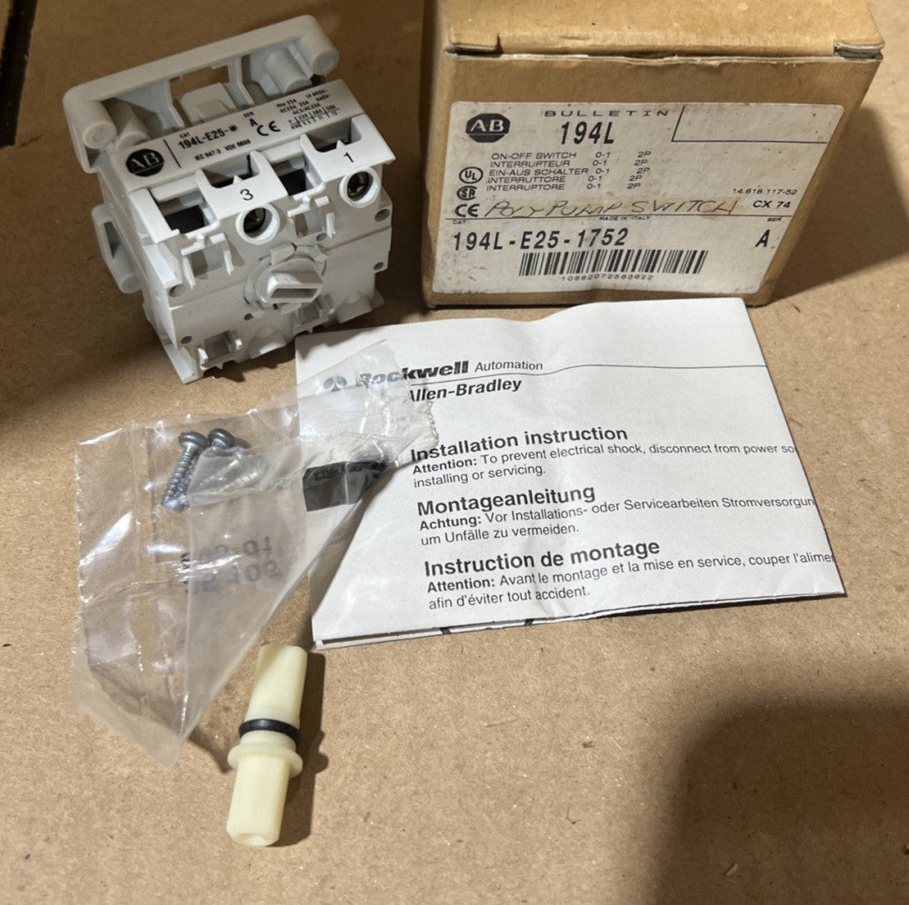 ALLEN BRADLEY 194L-E25-1752 SERIES A, 194L LOAD SWITCH Y, IEC CONTROL, N #320575