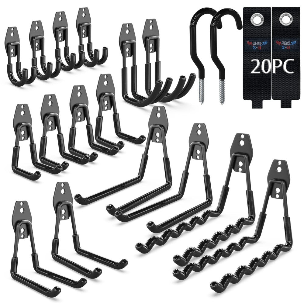 3-H Garage Wall Hooks 20 Pack, Garage Hooks Heavy Duty with Extra Welding Spo...