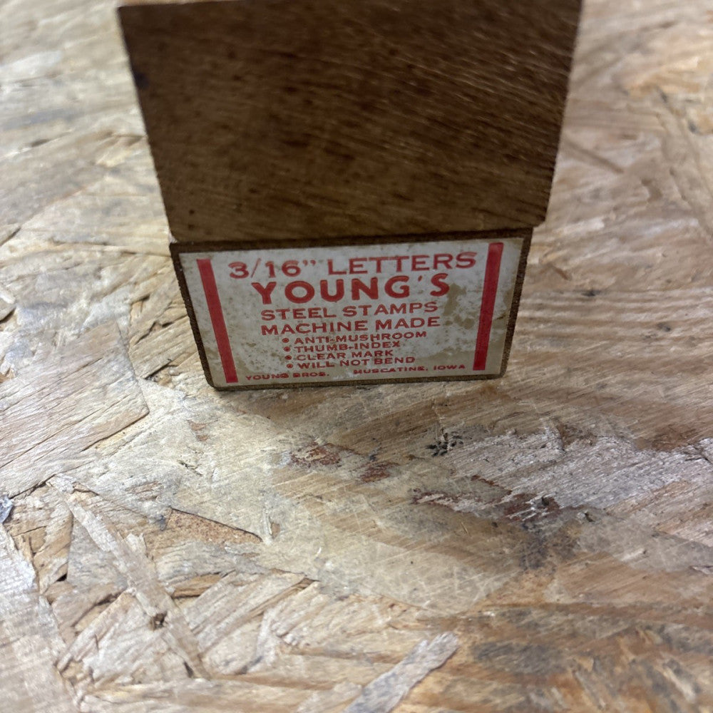 Young Bros Stamp Works 3/16" A-Z Letters Period Steel Stamps 05271 Gruv Grip Box